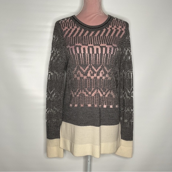Alexander Wang Black and Cream Patterned Sweater - Picture 2 of 10
